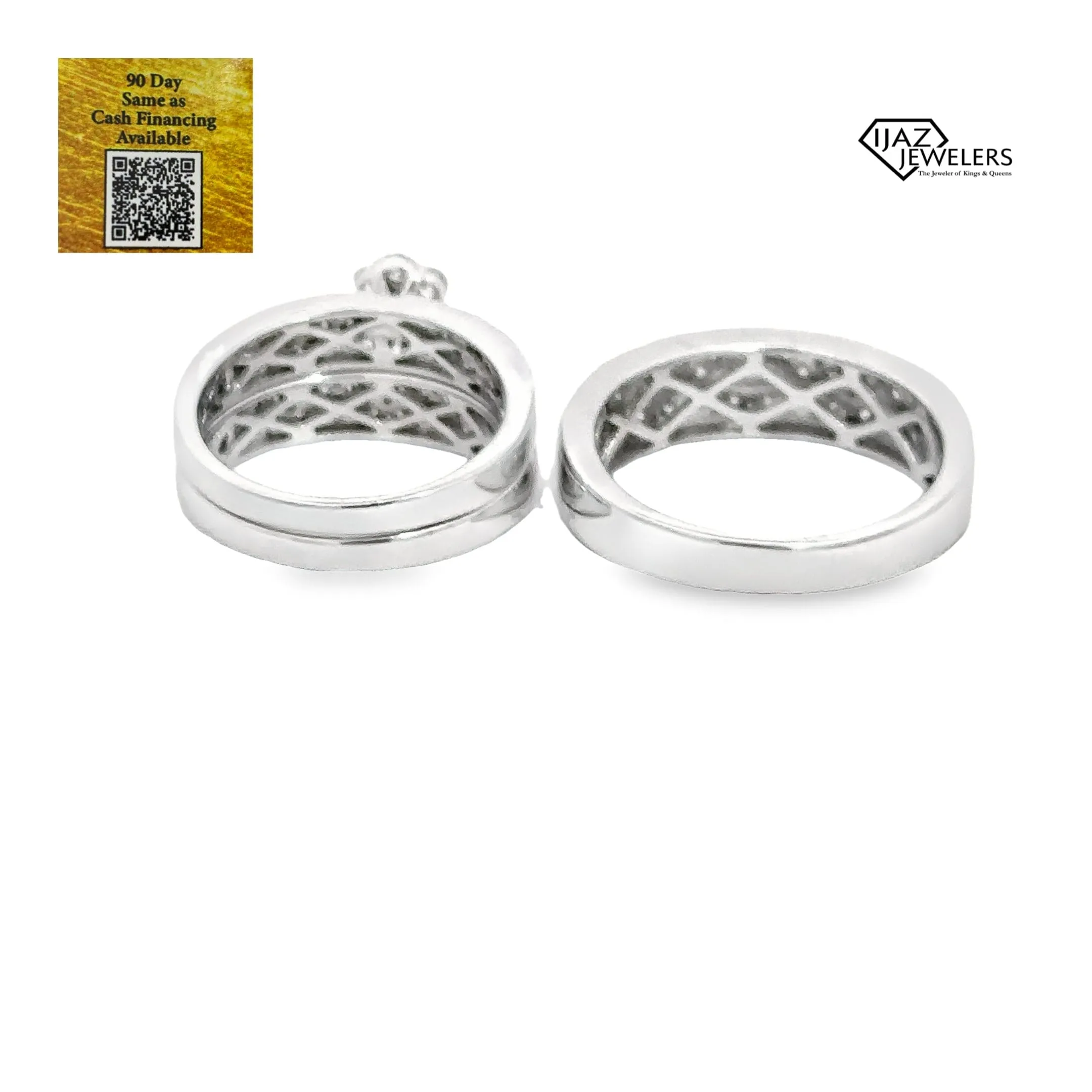 14K White Gold 2.30 CTW Diamond Wedding Trio Set