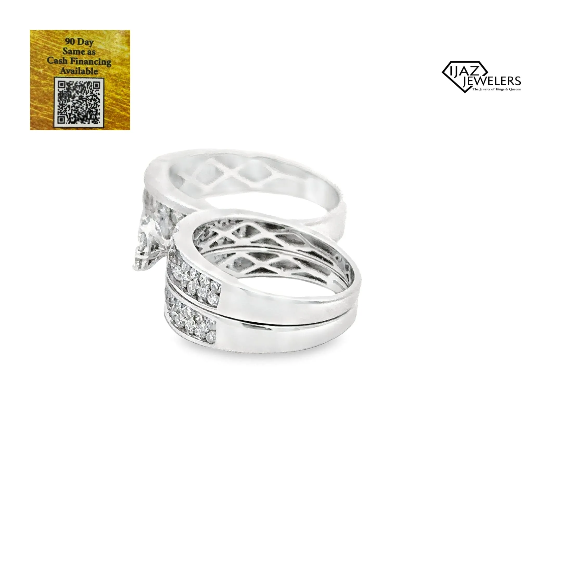 14K White Gold 2.30 CTW Diamond Wedding Trio Set