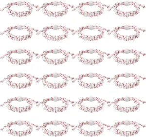24 Pcs Bracelet Adjustable Handmade Braided Bracelet Wristbands Inspirational Sport Accessories Gift for Teams Player Women Men Birthday Jewelry Accessories