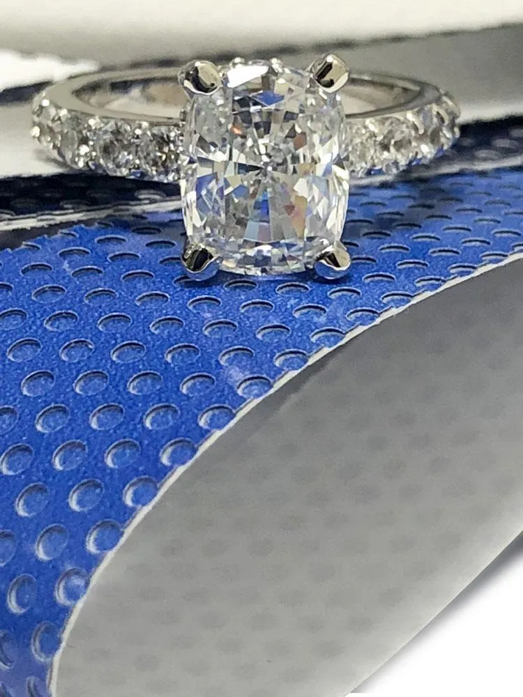 4 Carat Elongated Cushion cut Cubic Zirconia Engagement Ring