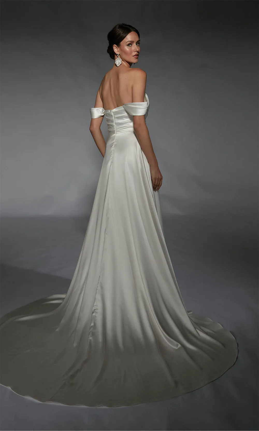 ALYCE Paris 7107 Bridal Cowl Slit A Line Dress