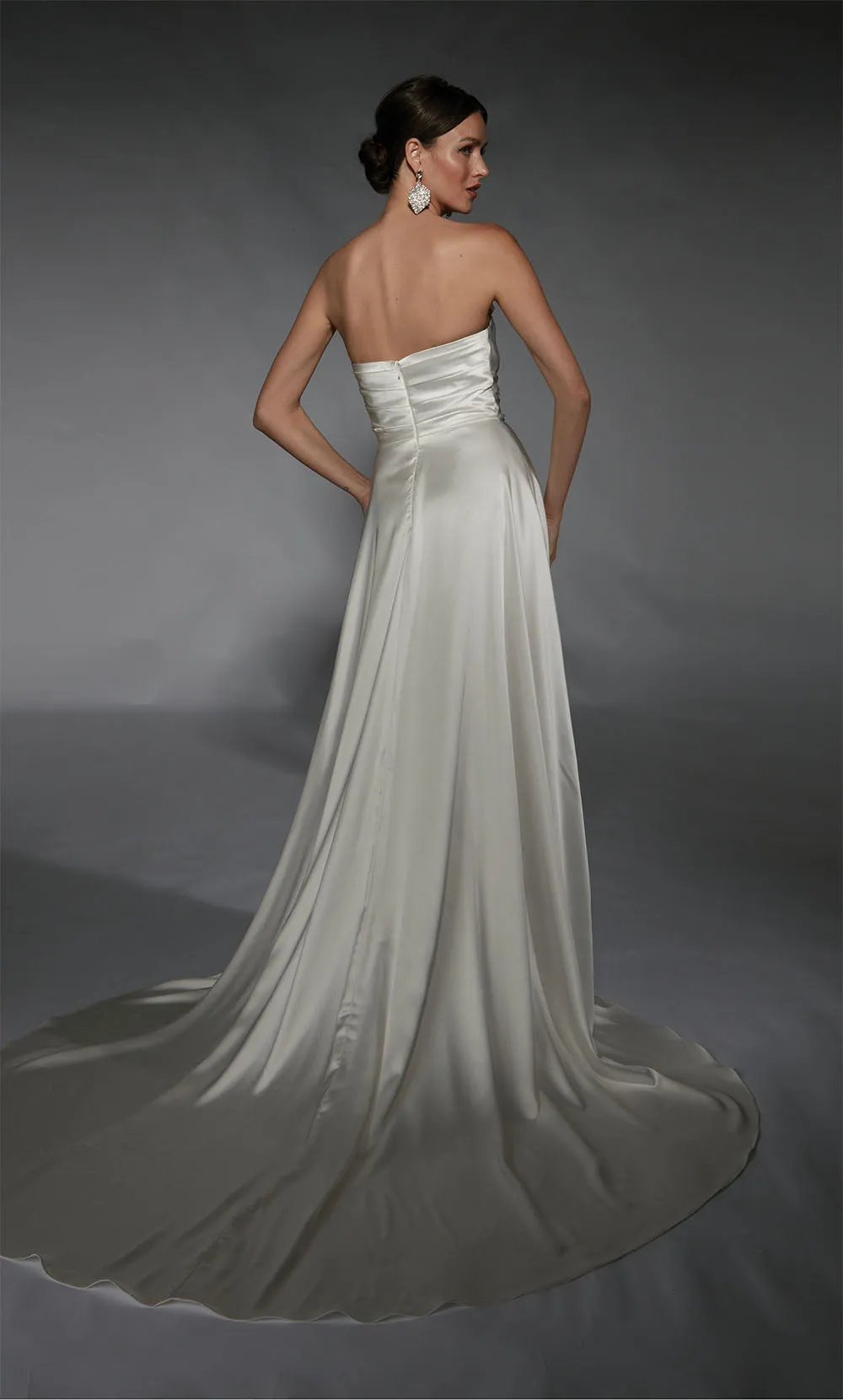 ALYCE Paris 7107 Bridal Cowl Slit A Line Dress