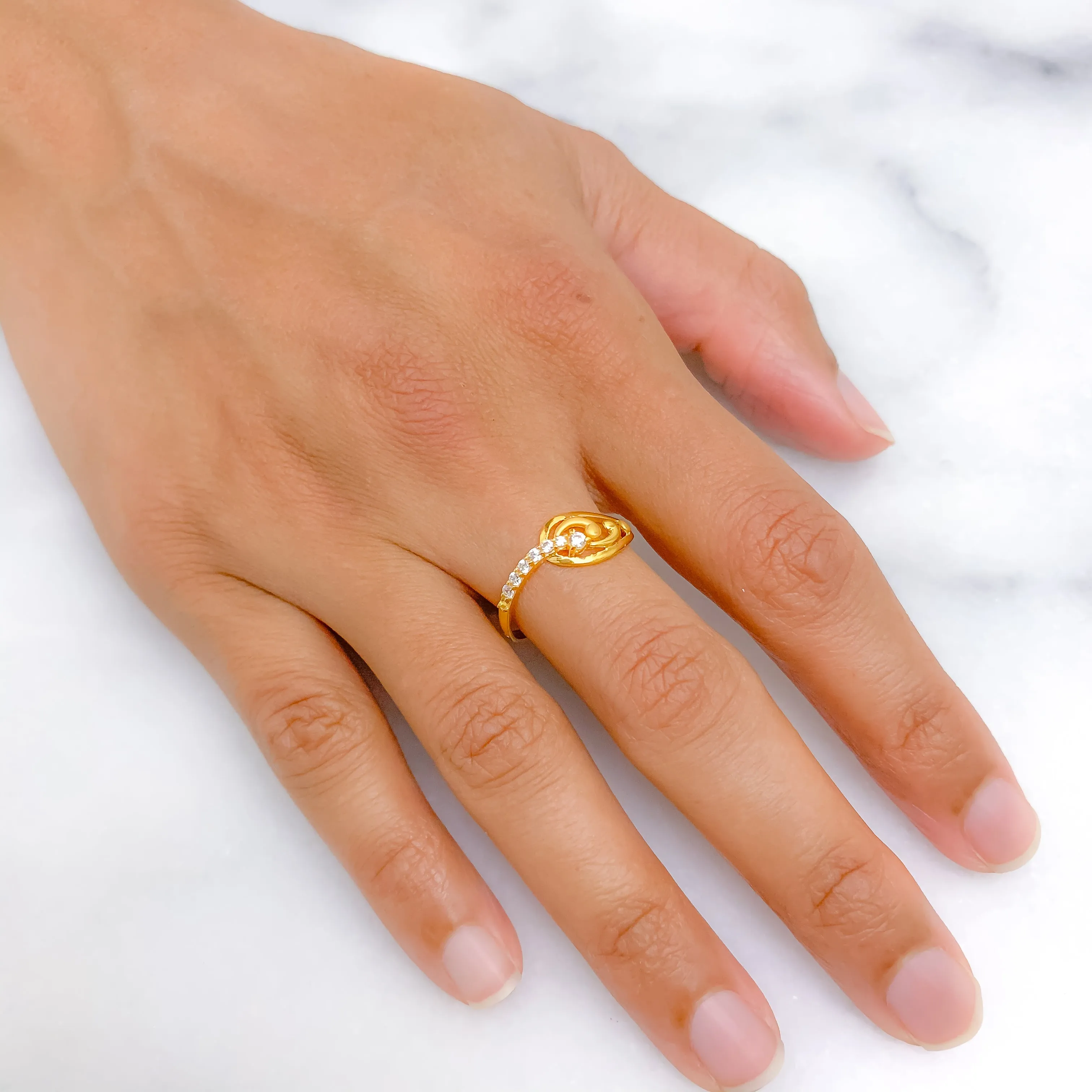 Asymmetrical Matte Finish Ring
