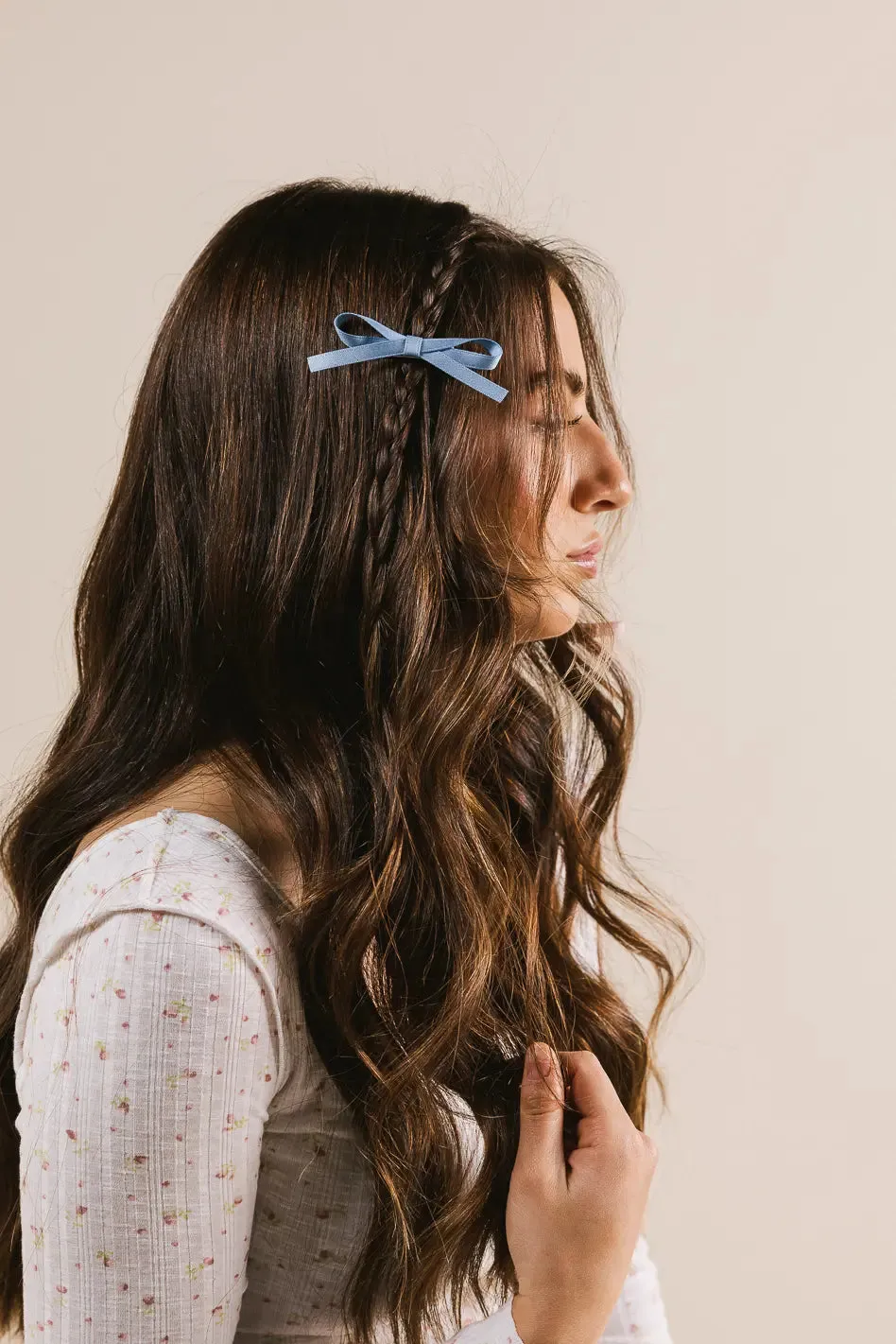 Bow Hair Clip Set in Blue