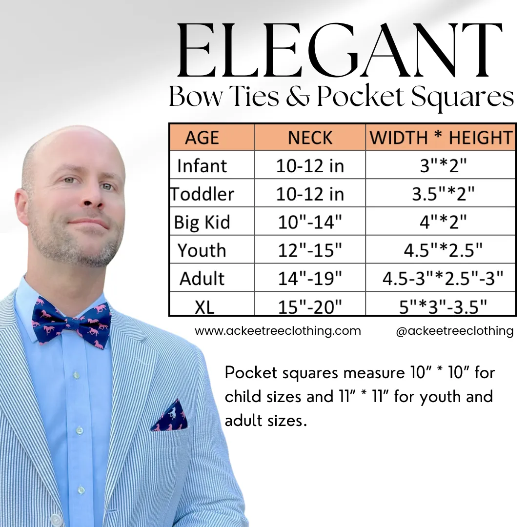 Boys Pink Horses Bow Tie