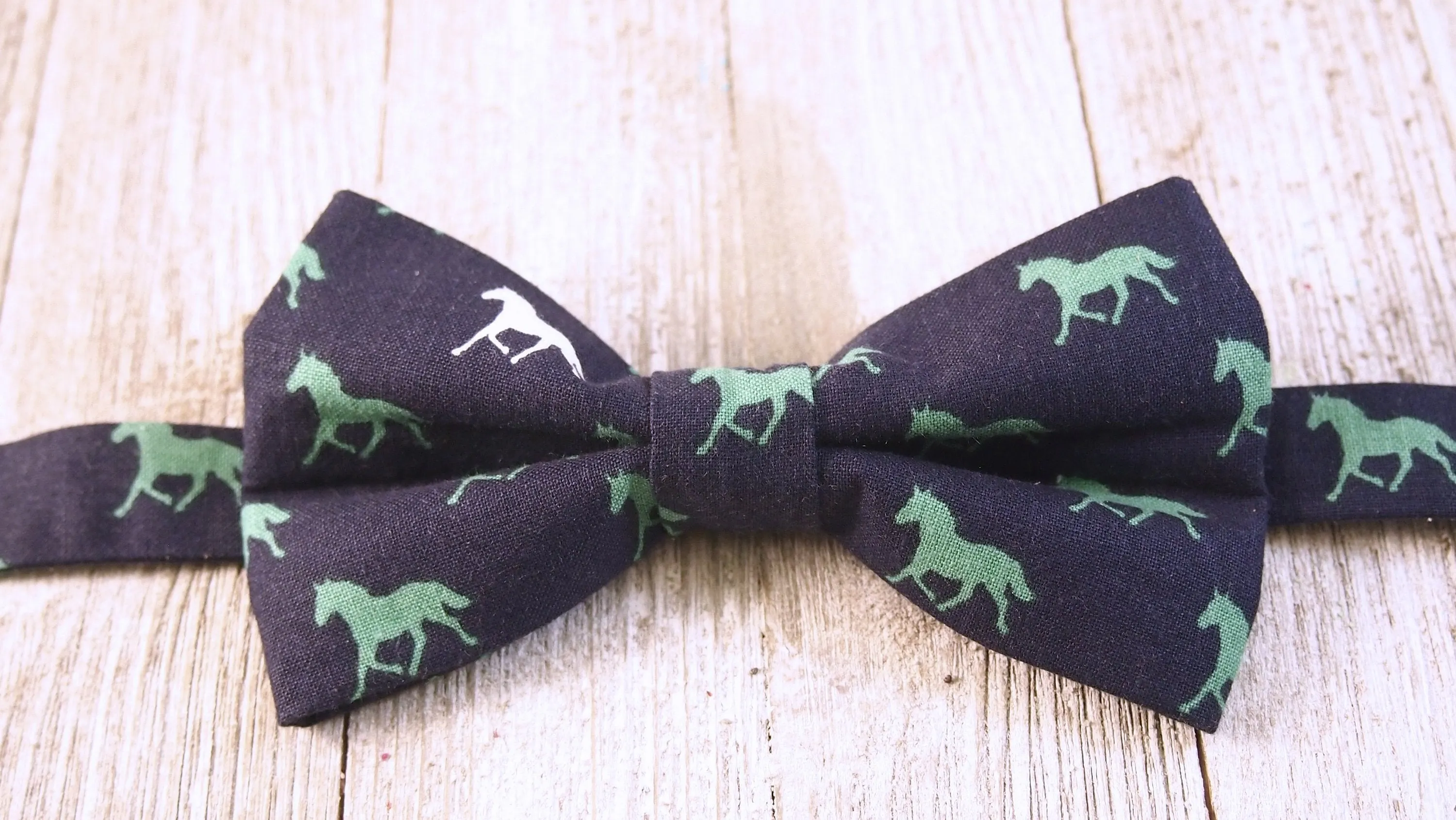 Boys Pink Horses Bow Tie