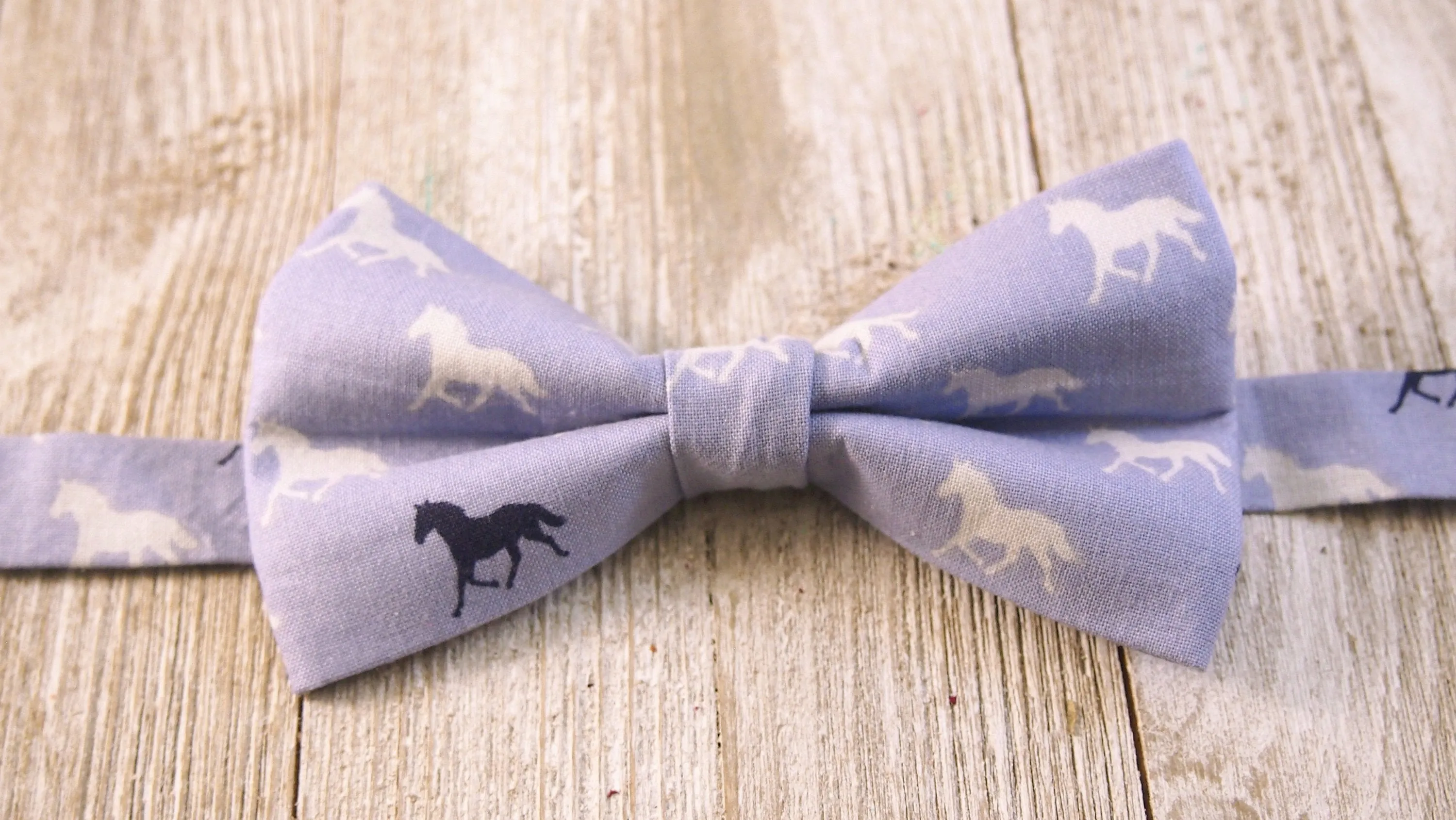 Boys Pink Horses Bow Tie