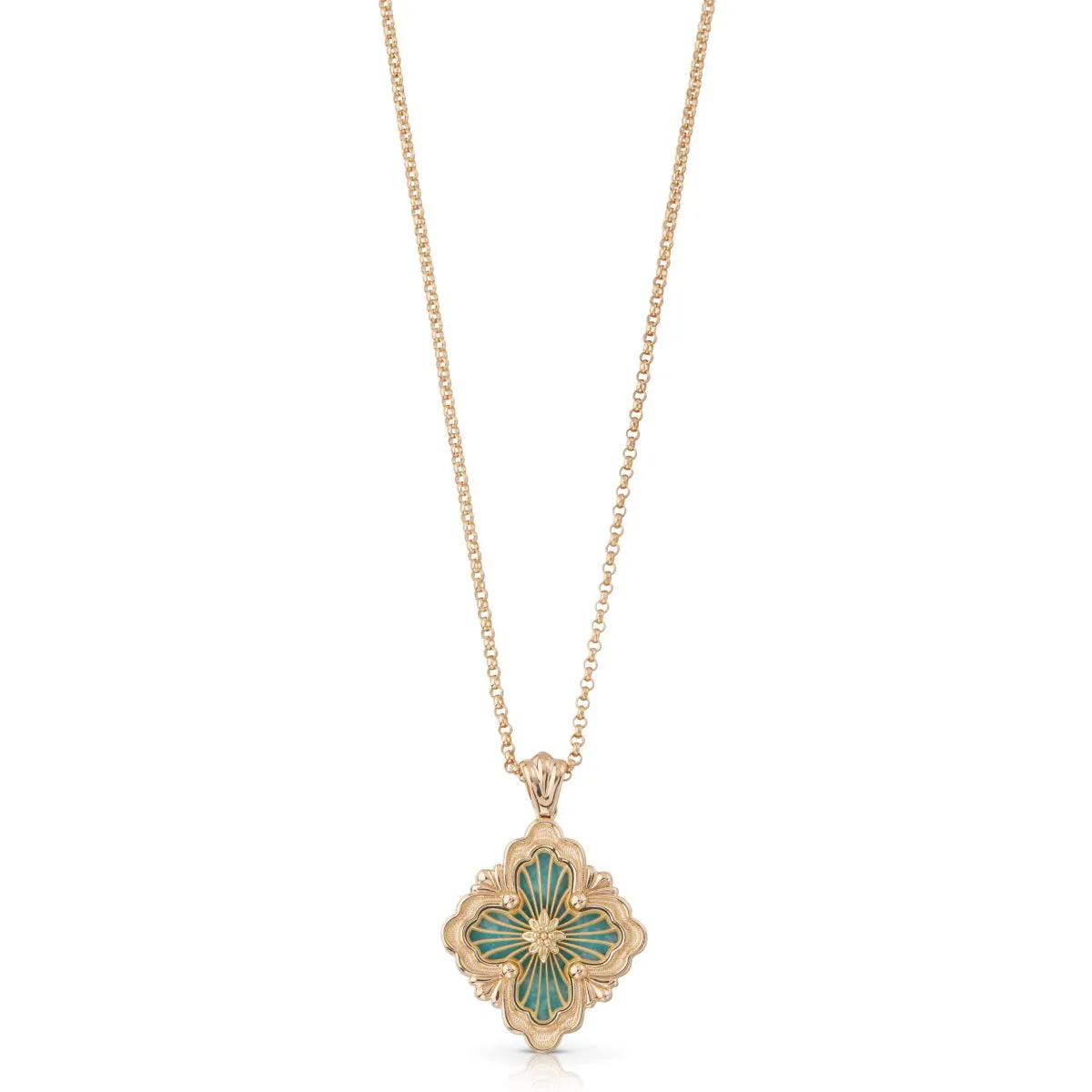 Buccellati Opera Tulle Pendant Necklace in 18k Yellow Gold with Amazonite Stone