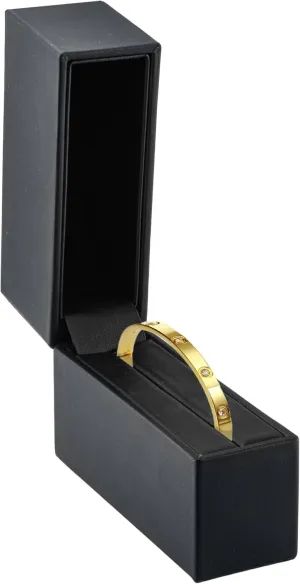 Exquisite Leather Standing Bangle & Bracelet Box - Elegant Bracelet Jewelry Gift Box for Women Leather Interior - Bangle Box with Exquisite Stitching - Ideal for Bangel/Bracelet Case by AllurePack