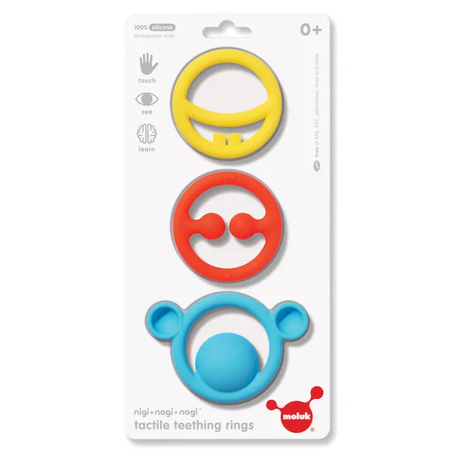 Fat Brain Toys Nigi Nagi & Nogi Teething Rings by Moluk | Primary