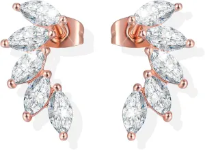 Flat Back Earrings for Women Cubic Zirconia Stud Earrings Gold Cartilage Earrings Screw Back Earrings