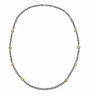 Gunmetal w/ Pave Station Necklace