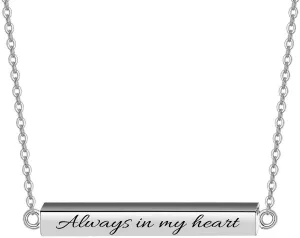 Horizontal Bar Urn Necklaces for Ashes for Women Stainless Steel Keepsake Memorial Cremation Jewelry Ashes Necklace Pendant