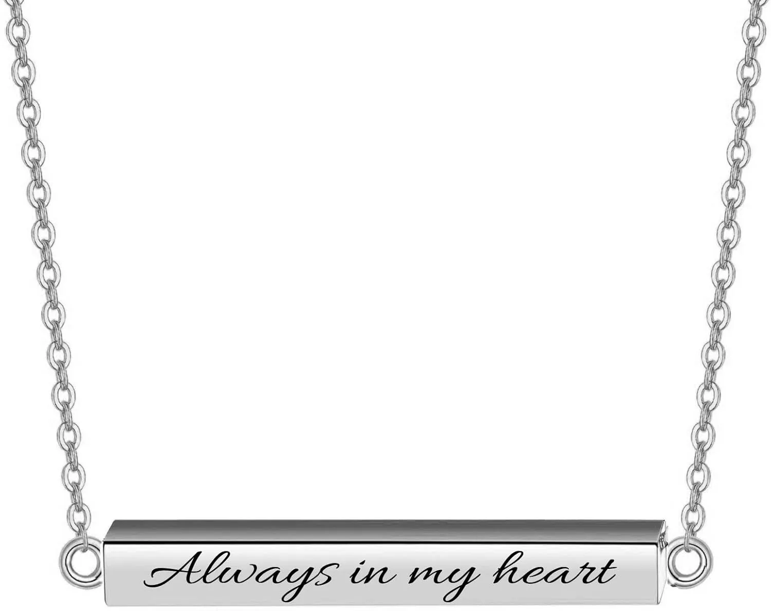 Horizontal Bar Urn Necklaces for Ashes for Women Stainless Steel Keepsake Memorial Cremation Jewelry Ashes Necklace Pendant
