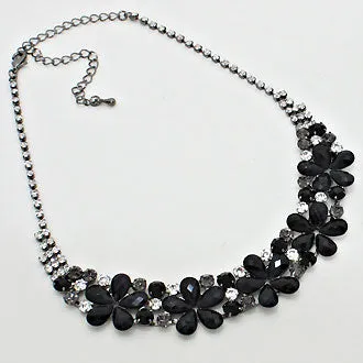 iLLASPARKZ Crystal Rhinestone Flower Necklace Clip Earrings