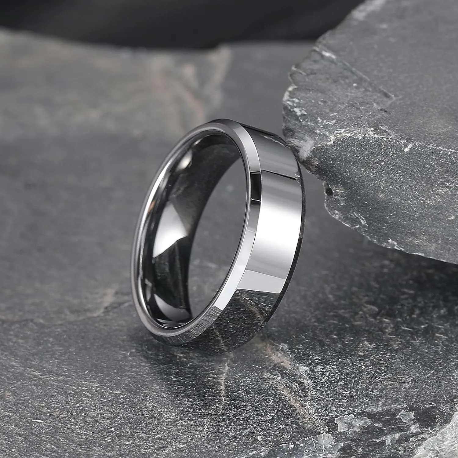 King Will BASIC Men Women 4mm/5mm/6mm/7mm/8mm Tungsten Rings Polished Wedding Band Engagement Anniversary Band Comfort Fit