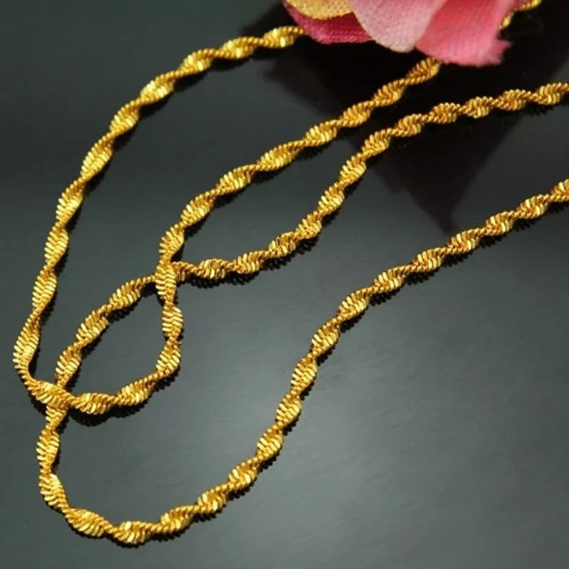 Long Chain Wave Necklace