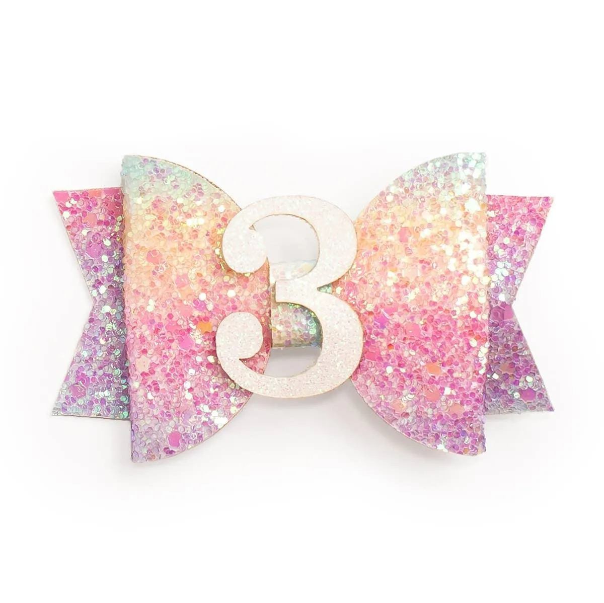 Pastel Rainbow Birthday #3 Hair Clip