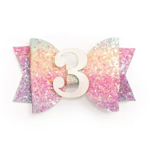 Pastel Rainbow Birthday #3 Hair Clip
