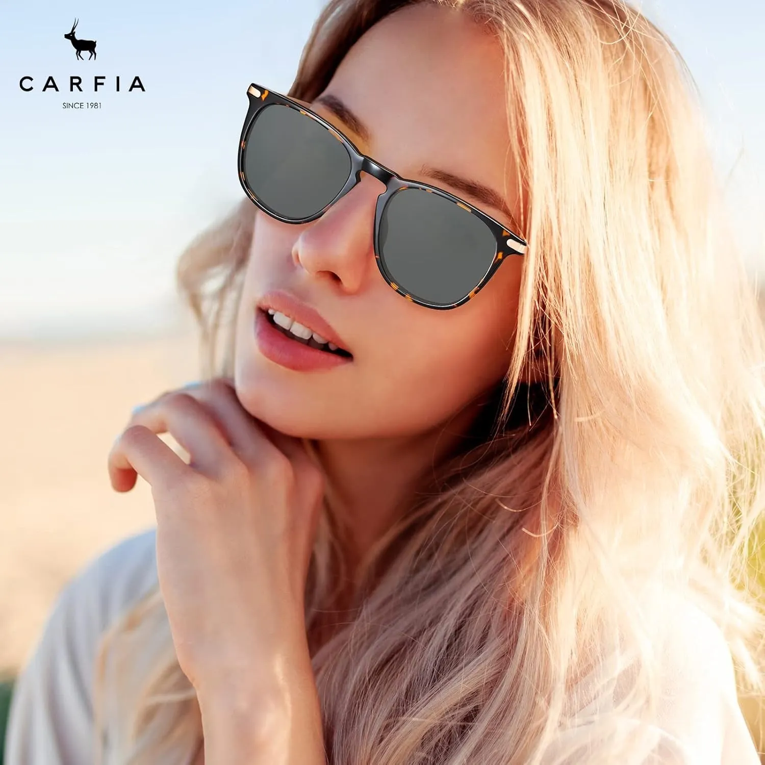 Retro Lightweight Polarized Sunglasses for Women UV Protection, Square Ladies Sunnies Outdoor Driving Eyewears CA32R
