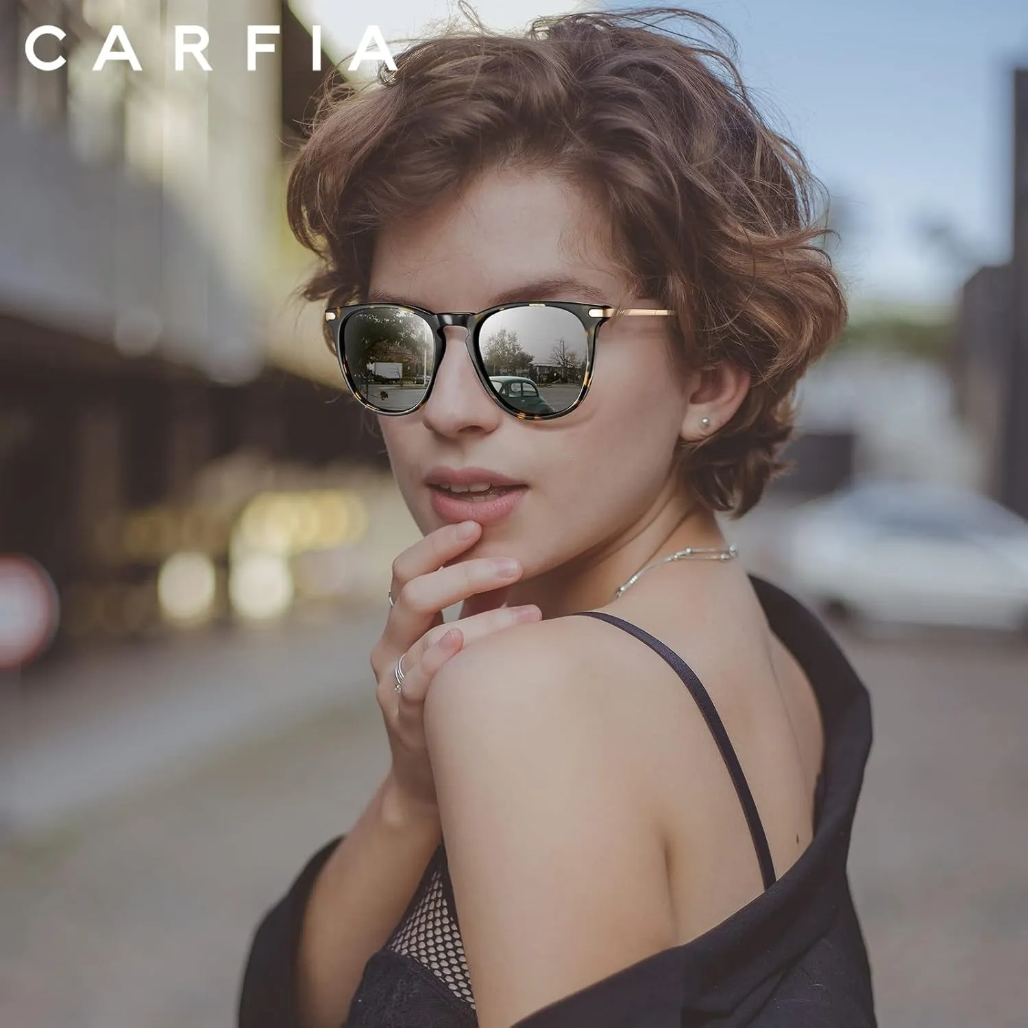 Retro Lightweight Polarized Sunglasses for Women UV Protection, Square Ladies Sunnies Outdoor Driving Eyewears CA32R
