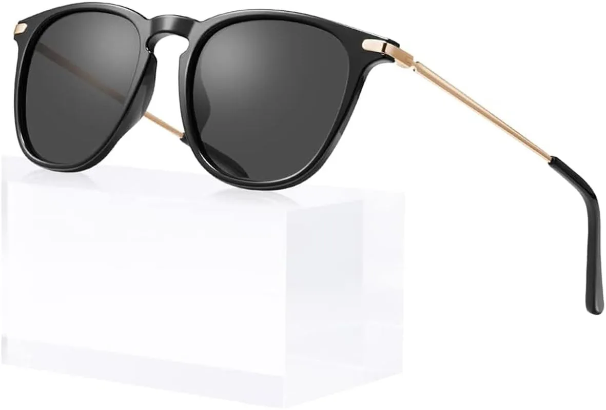 Retro Lightweight Polarized Sunglasses for Women UV Protection, Square Ladies Sunnies Outdoor Driving Eyewears CA32R