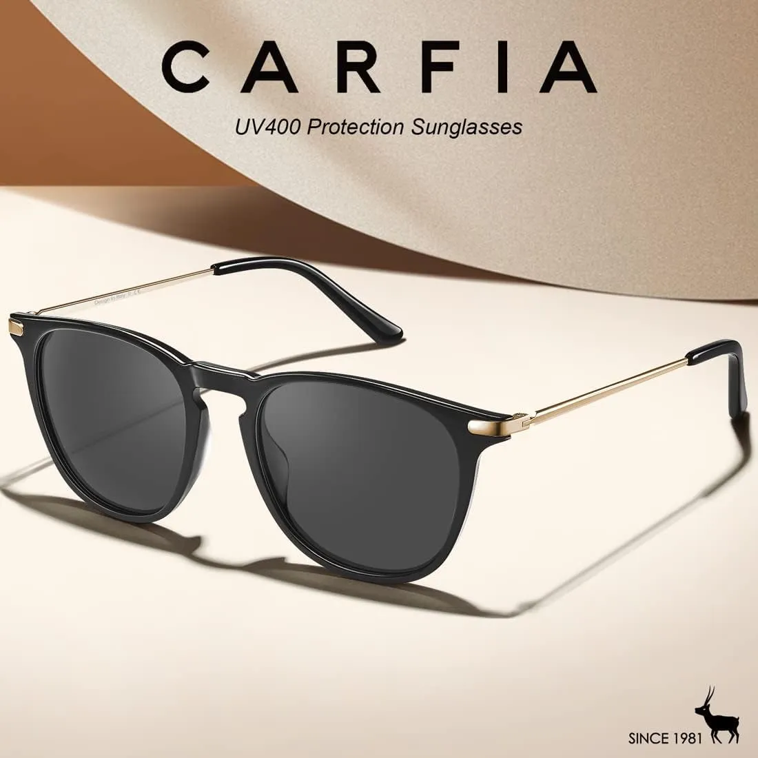 Retro Lightweight Polarized Sunglasses for Women UV Protection, Square Ladies Sunnies Outdoor Driving Eyewears CA32R