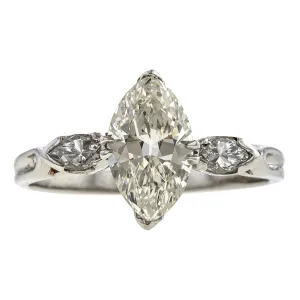 Vintage Engagement Ring, MQ 1.25ct
