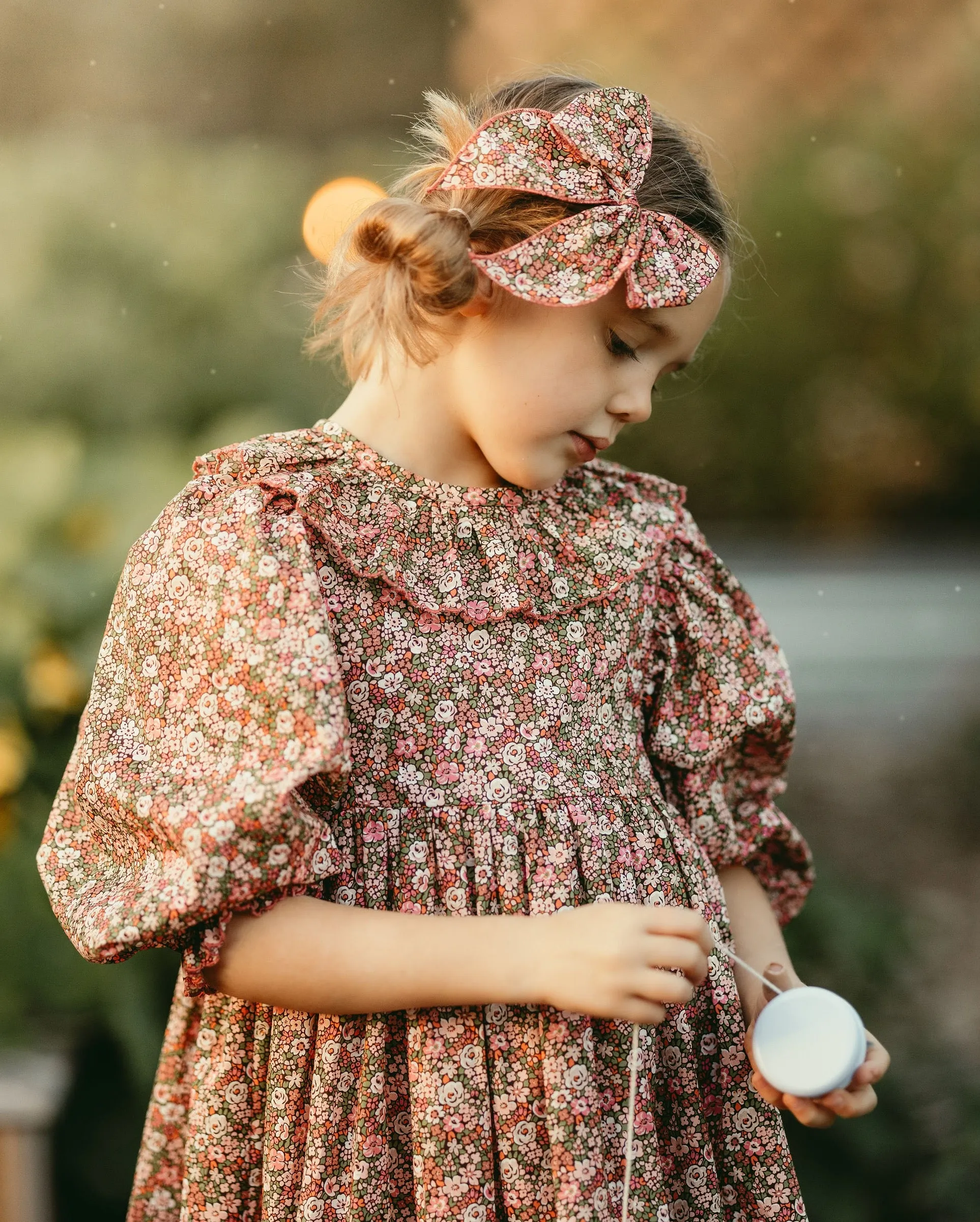 Whimsy Hair Bow in Sadie Rose Liberty Print
