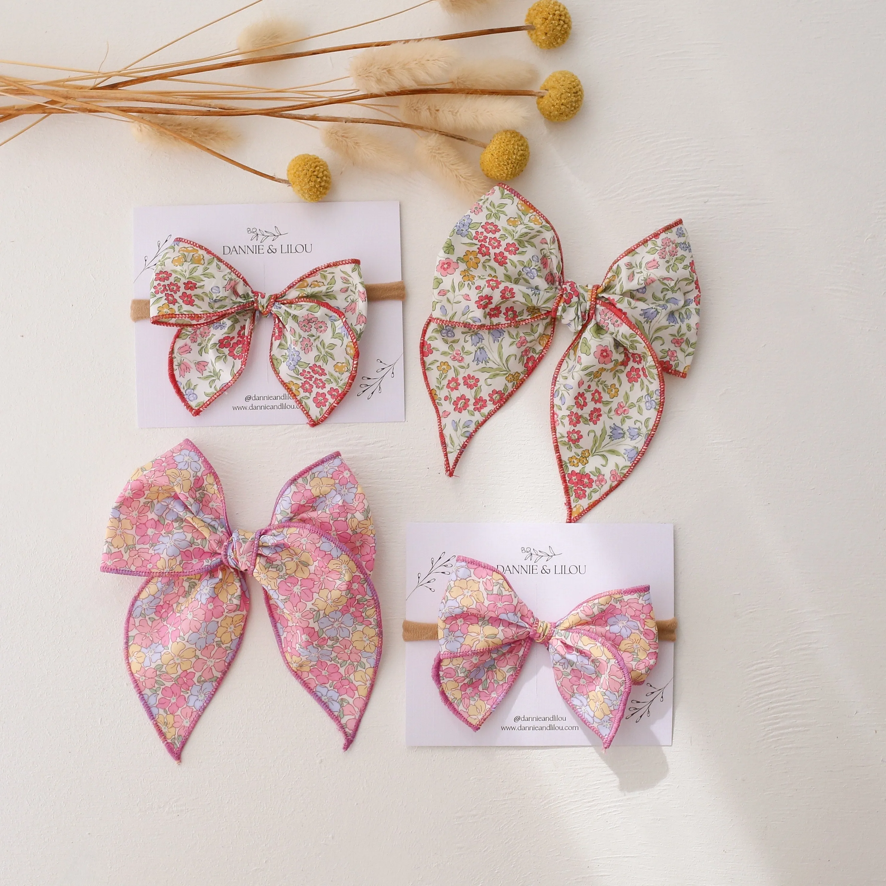 Whimsy Hair Bow in Sadie Rose Liberty Print