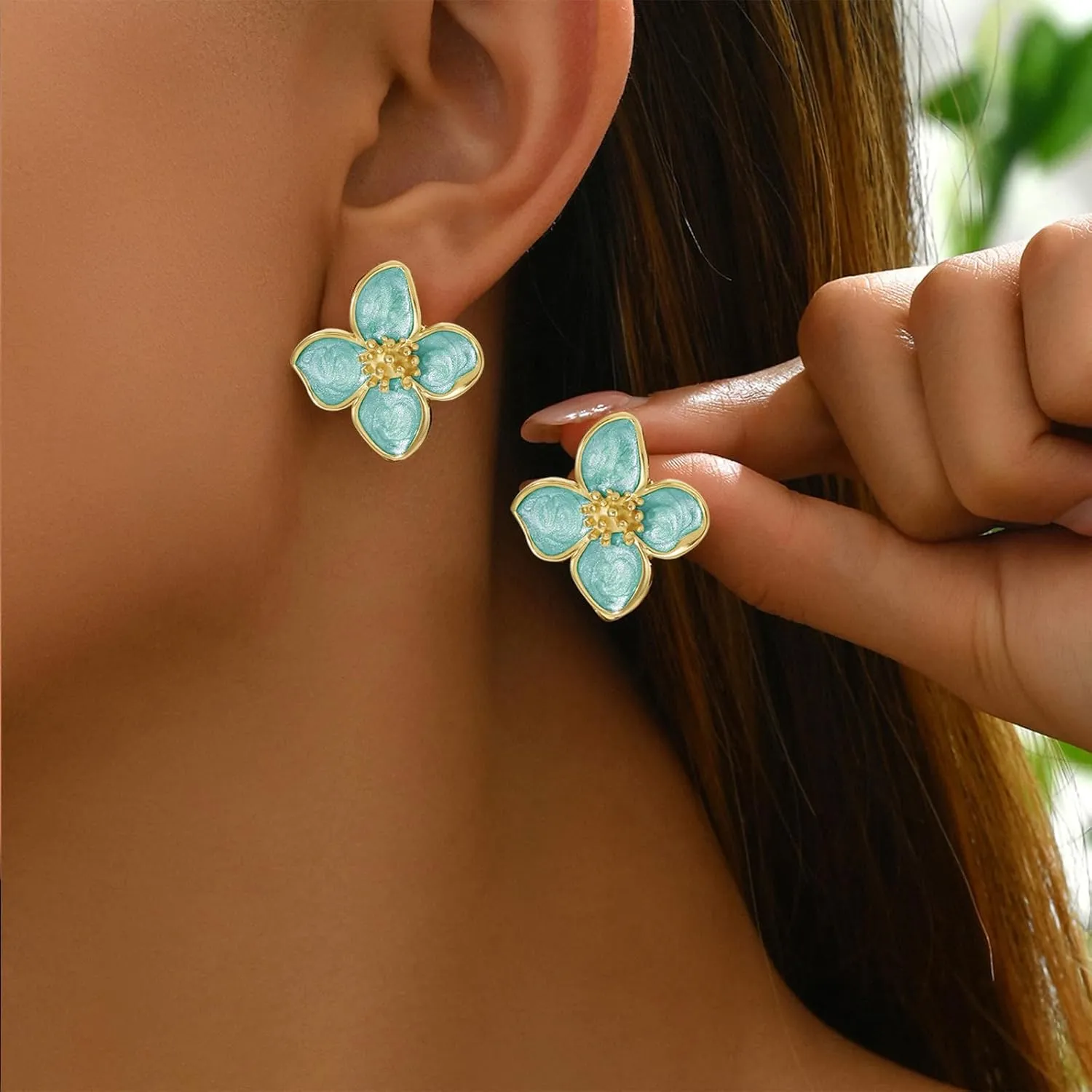 White Flower Earrings Unique Spring Earrings for Women Big Floral Earring Statement Flower Jewelry Gift